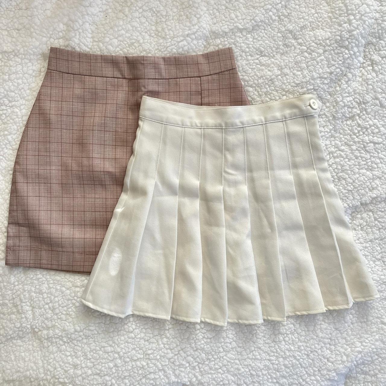 Stylenanda Women's White and Pink Skirt