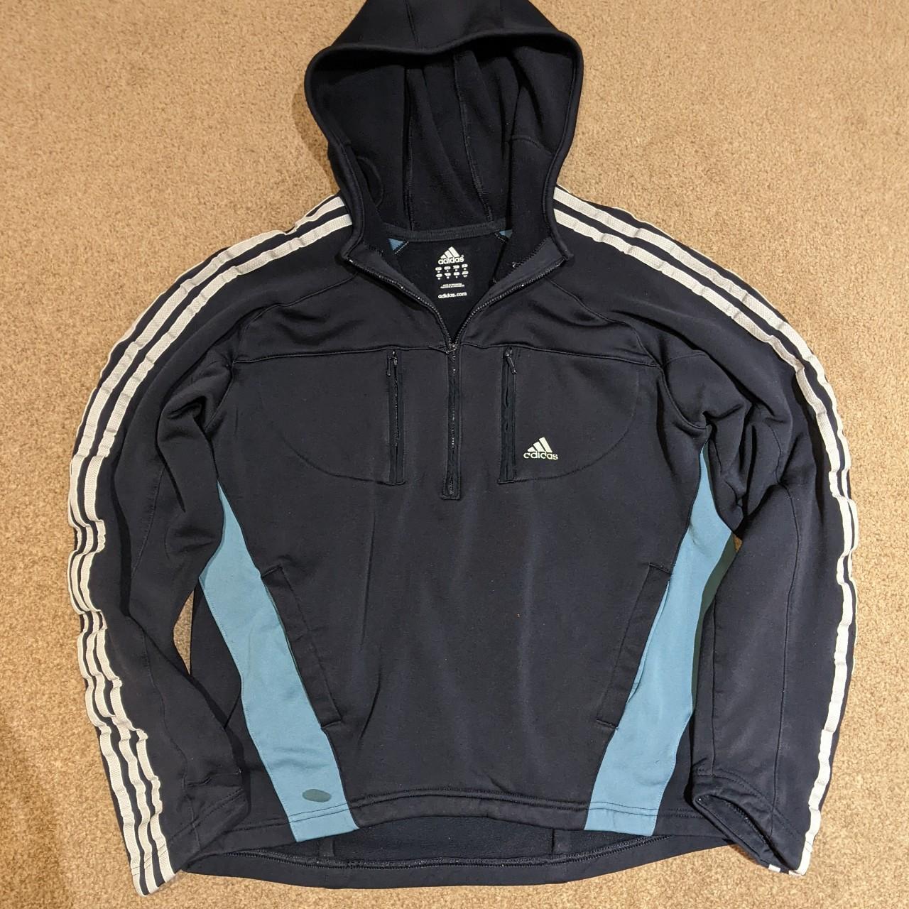 Vintage Adidas Jumper Quarter Zip Reflective - Depop