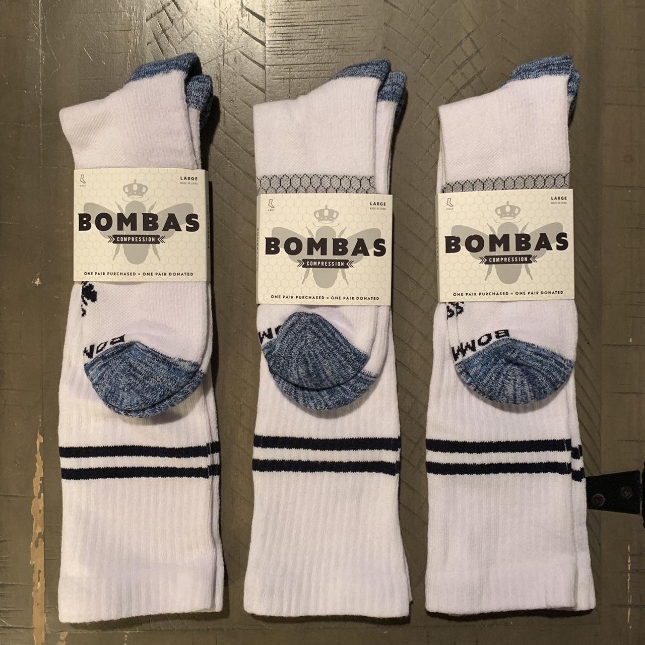 Large Bombas Compression Socks - White 3 pair of... - Depop