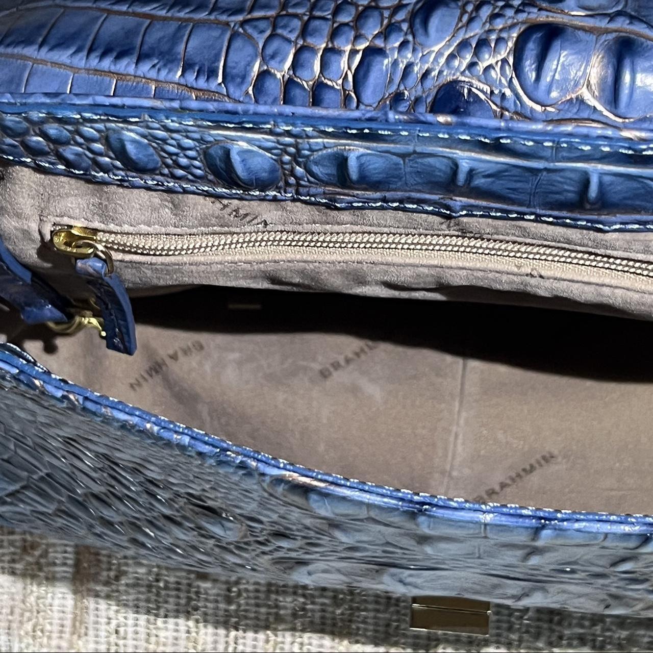 light blue brahmin purse. never used. duster bag and - Depop