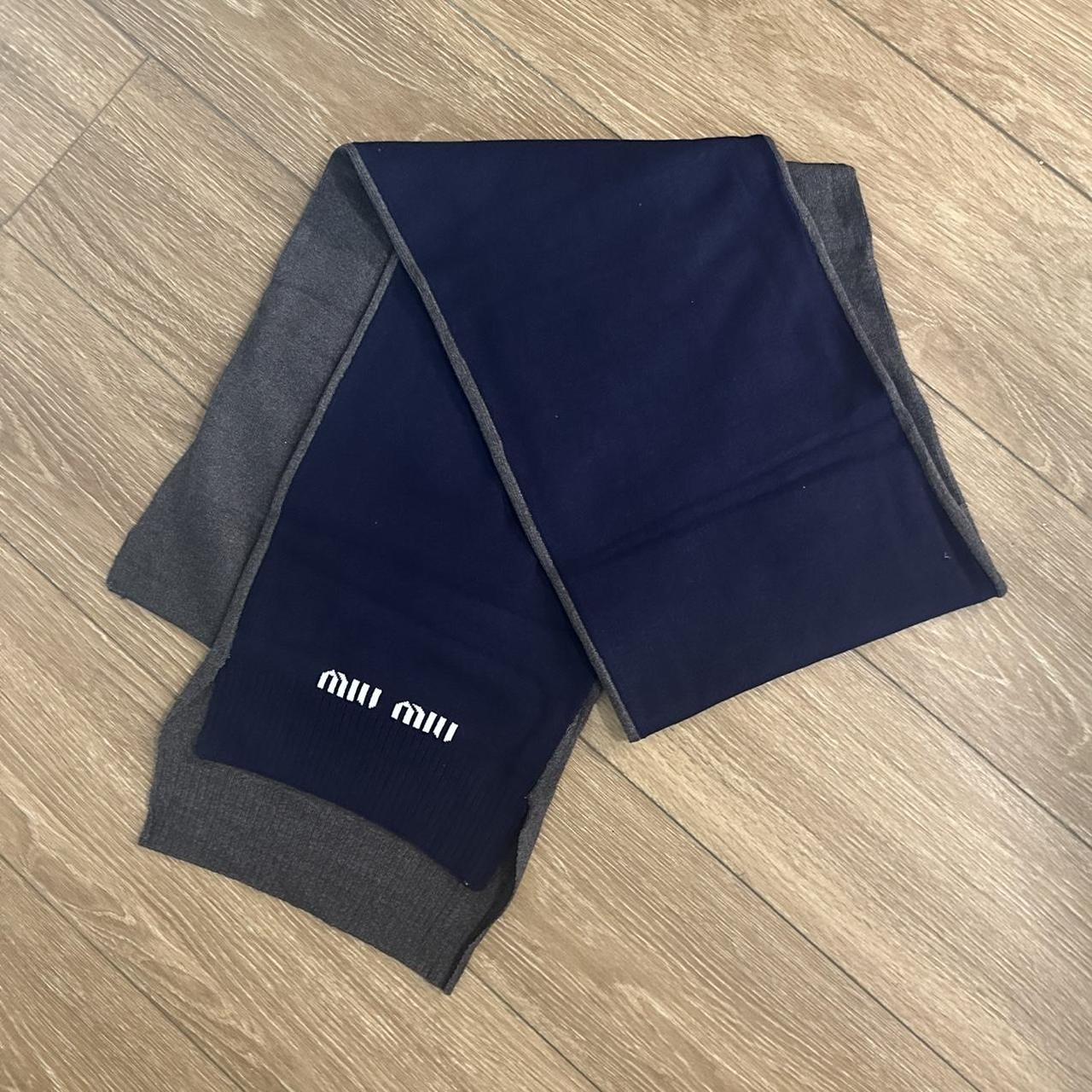 Miu Miu Women's Scarf - Navy/Multi – Miu Miu Logo… - image 3