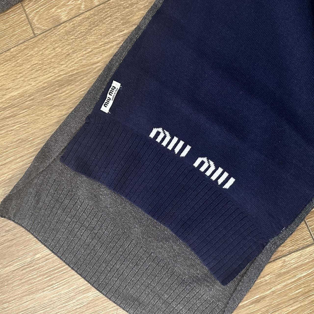 Miu Miu Women's Scarf - Navy/Multi – Miu Miu Logo… - image 5