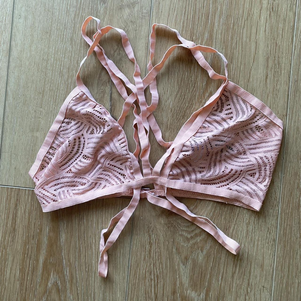 For Love & Lemons Women's Pink Bra | Depop