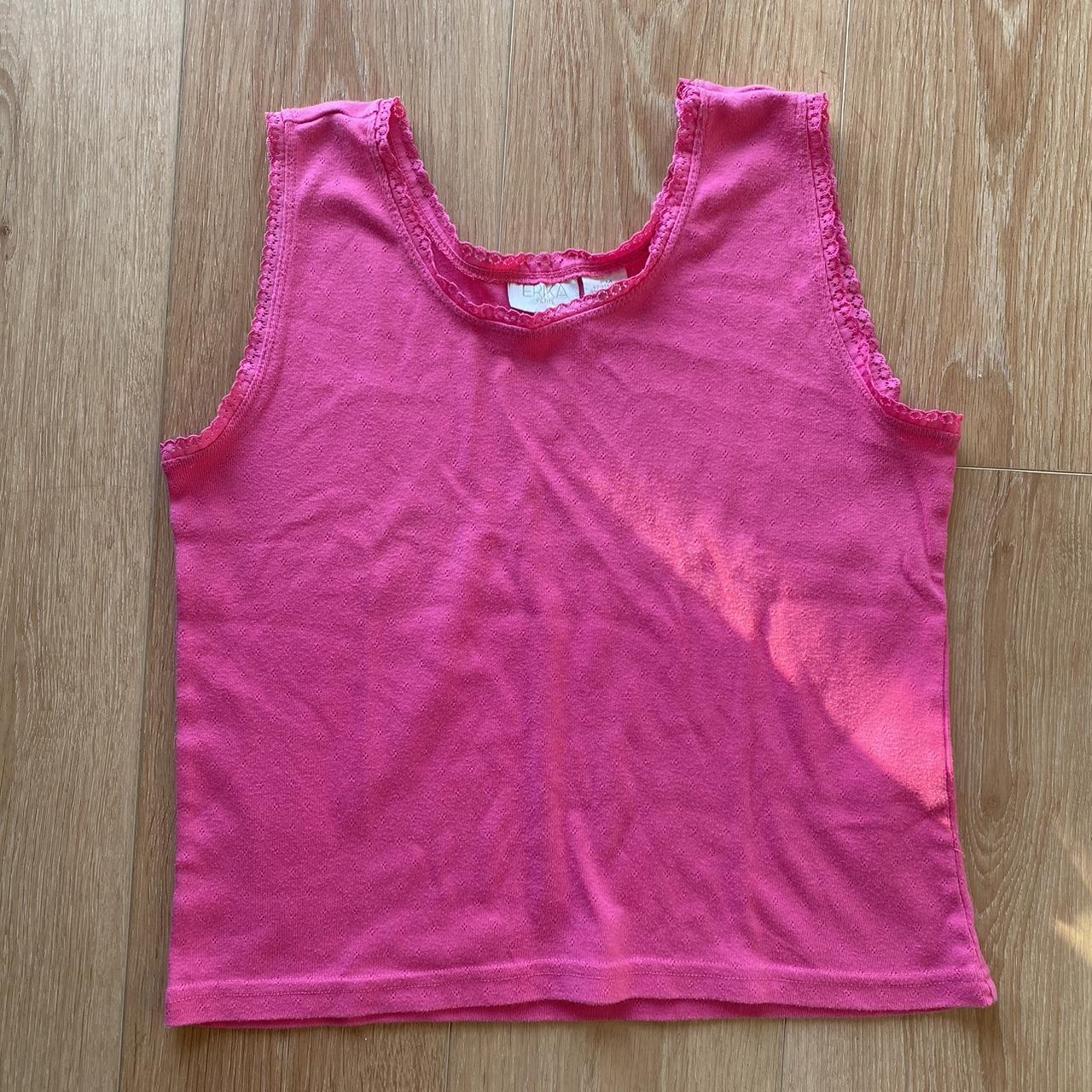 Adorable pink Erika tank top. Very cute details. In... - Depop