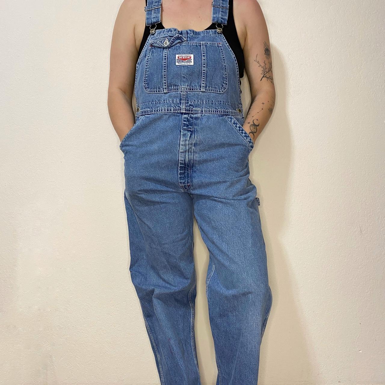 Women's Blue And Navy Dungarees-overalls | Depop