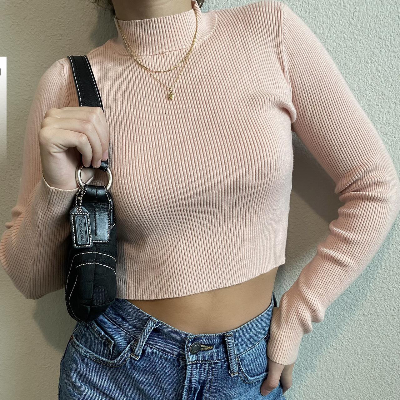 light pink brand melville ribbed turtle neck