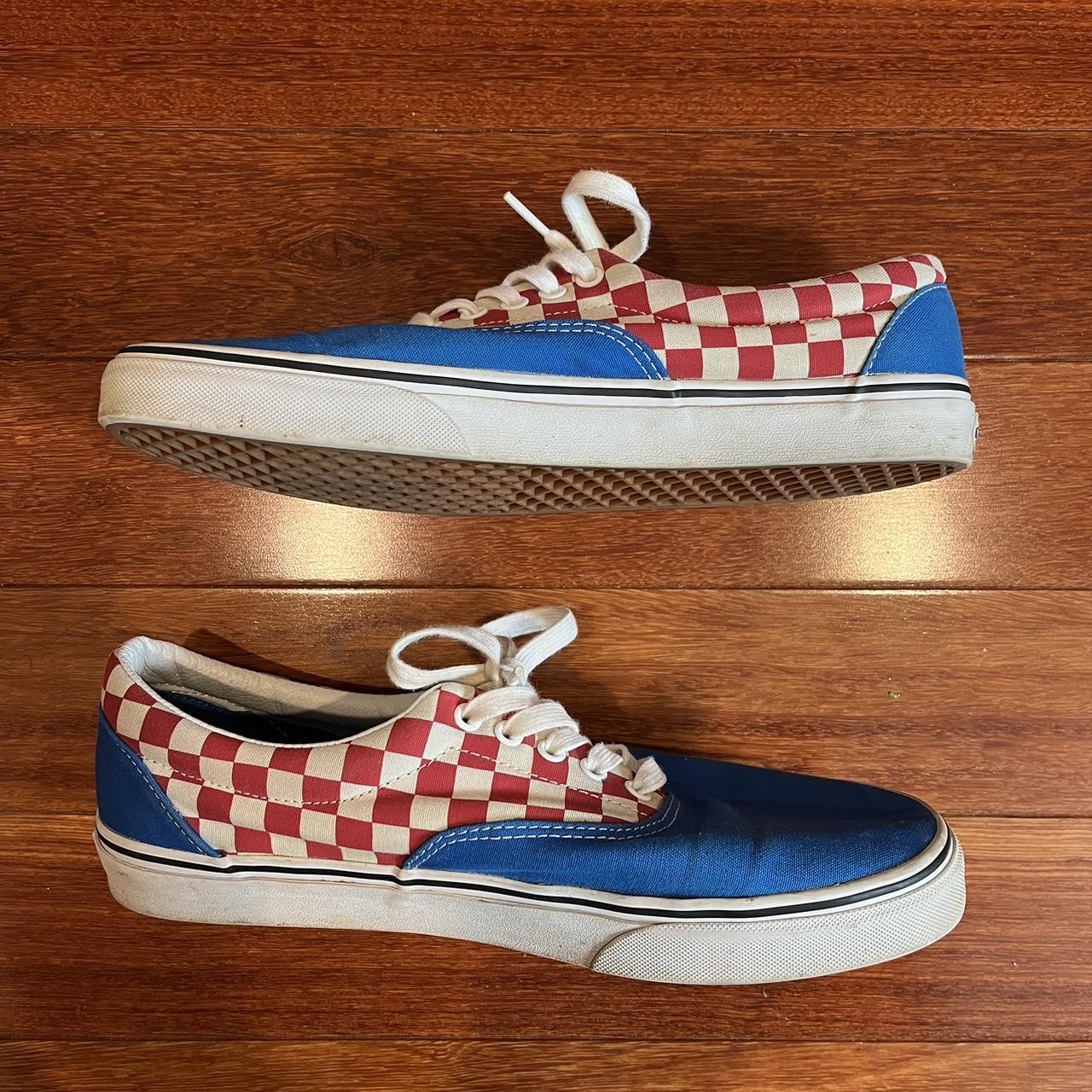 Green and best sale blue checkered vans