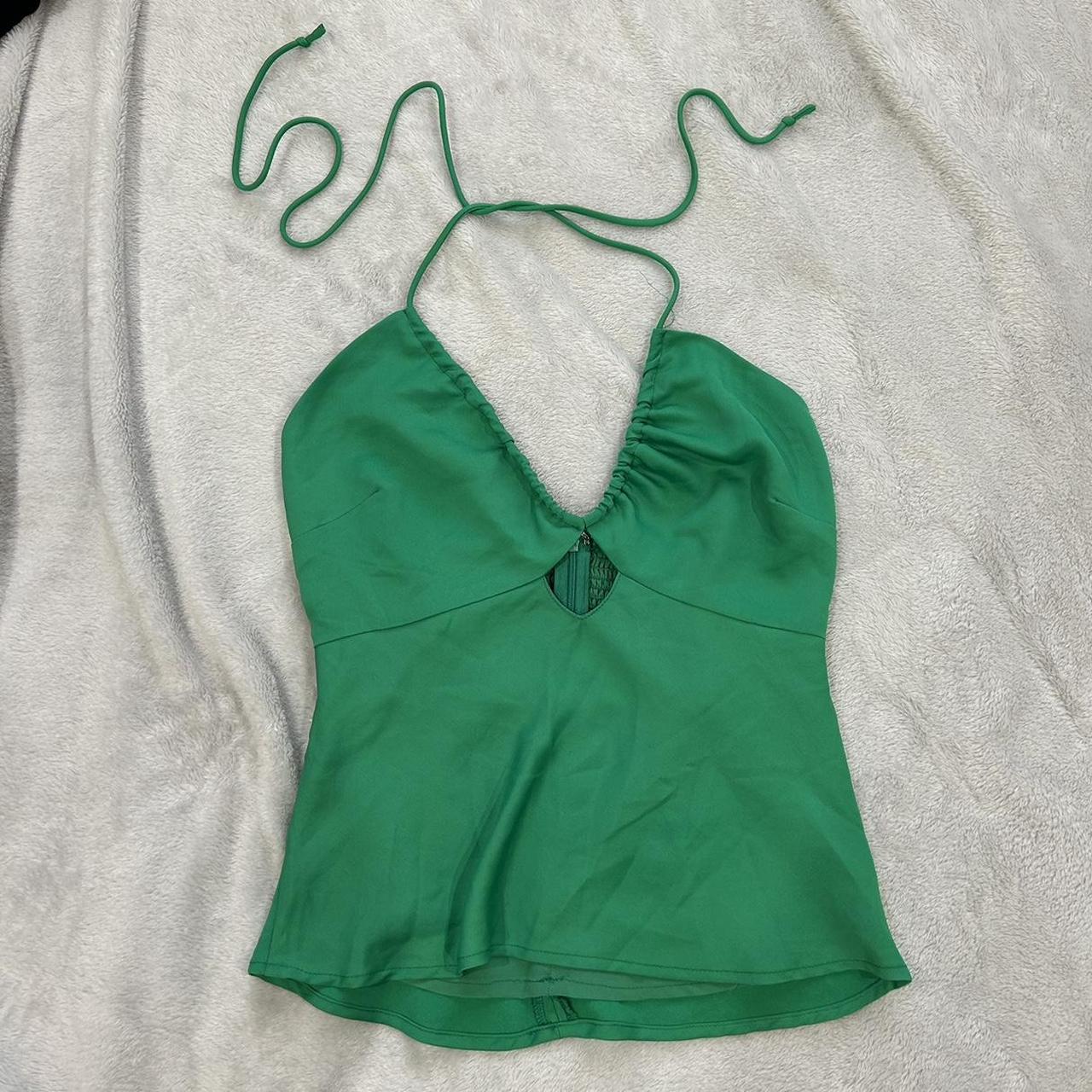 Cute PERFECT STRANGER green HALTER top. Super... - Depop