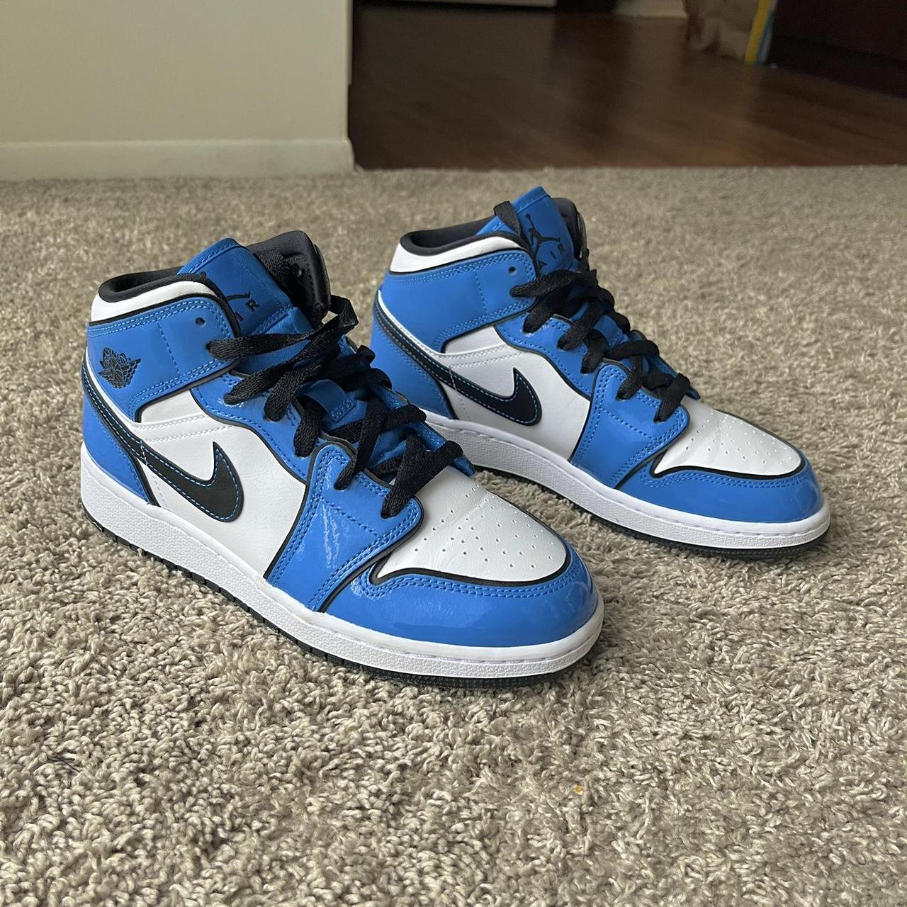 white and blue jordans 2021