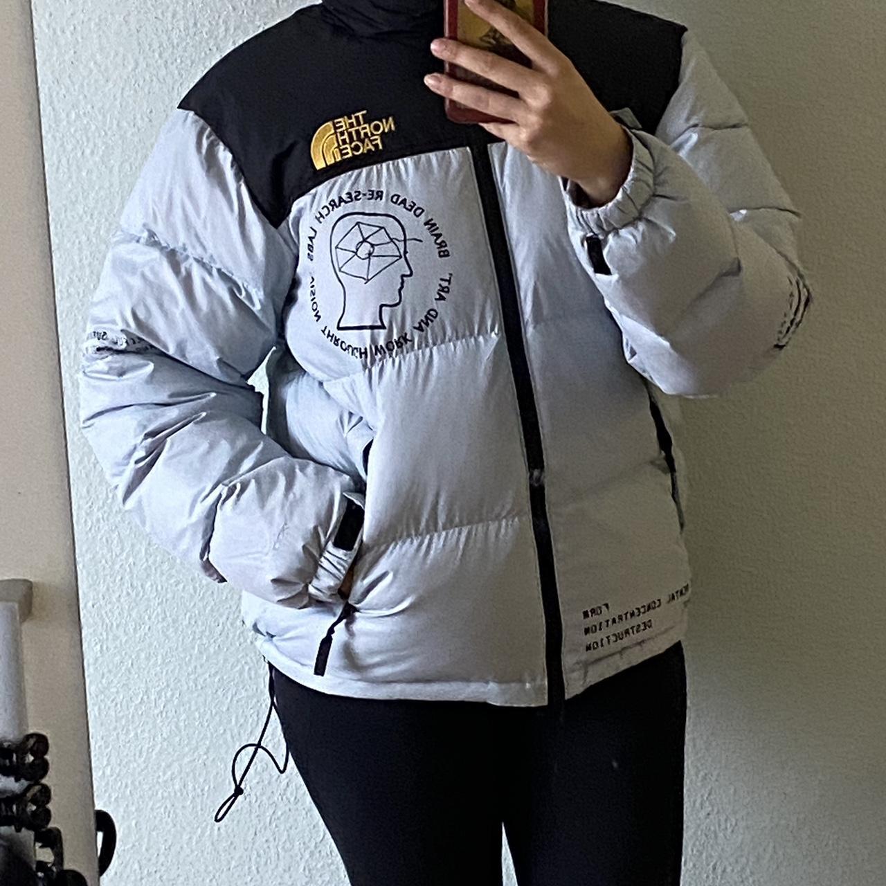 The north face x brain dead nuptse store jacket sky blue