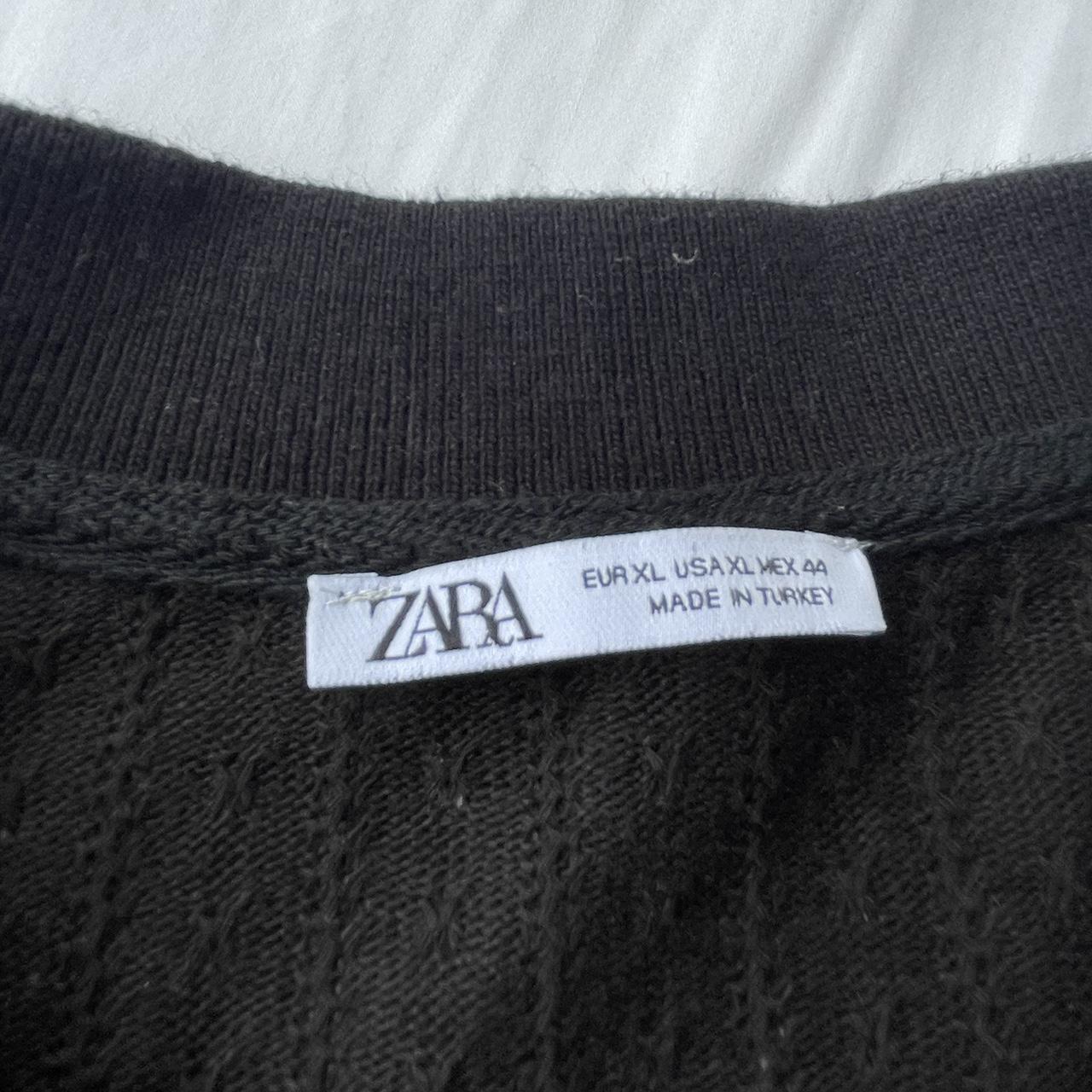 Zara Black Polo Nice pattern and fit Euro XL... - Depop