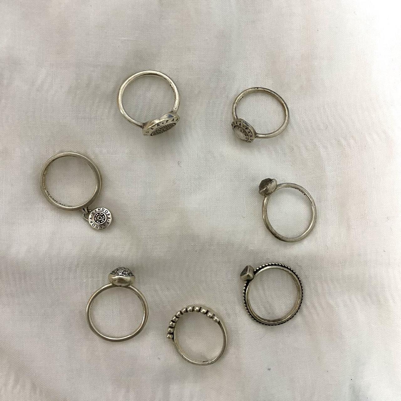 7 Pre-loved pandora rings Sterling silver All a... - Depop