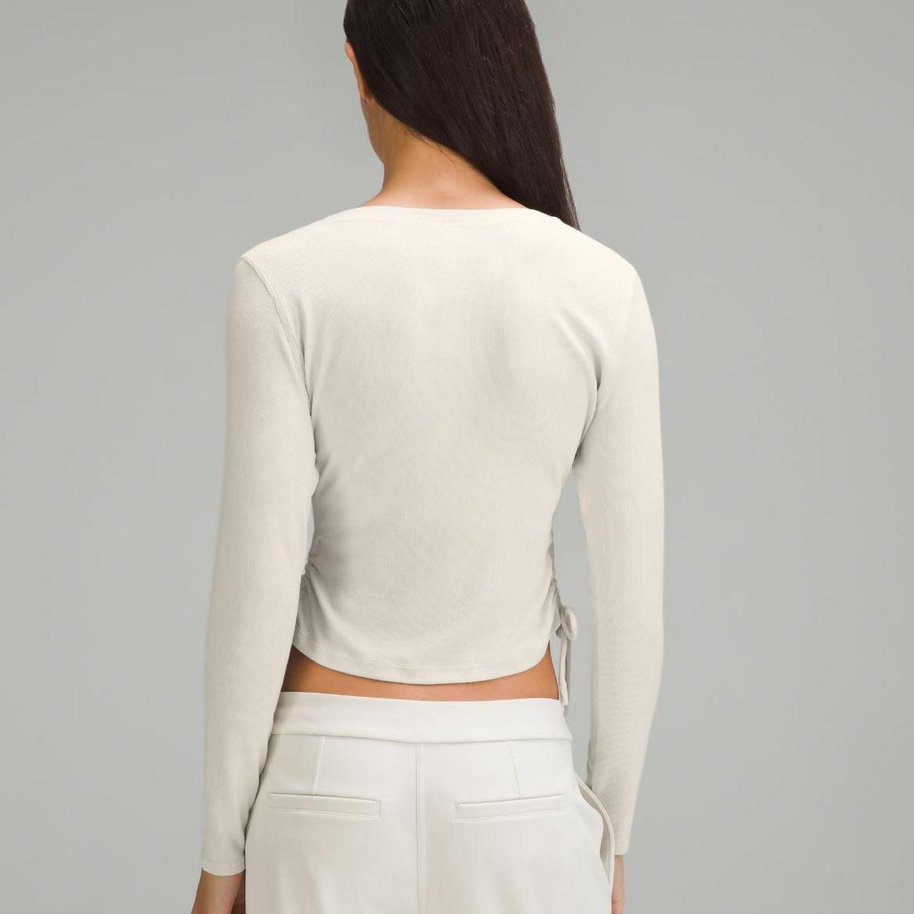 Lululemon Side-Cinch Ribbed Cardigan in Bone Brand: | Depop