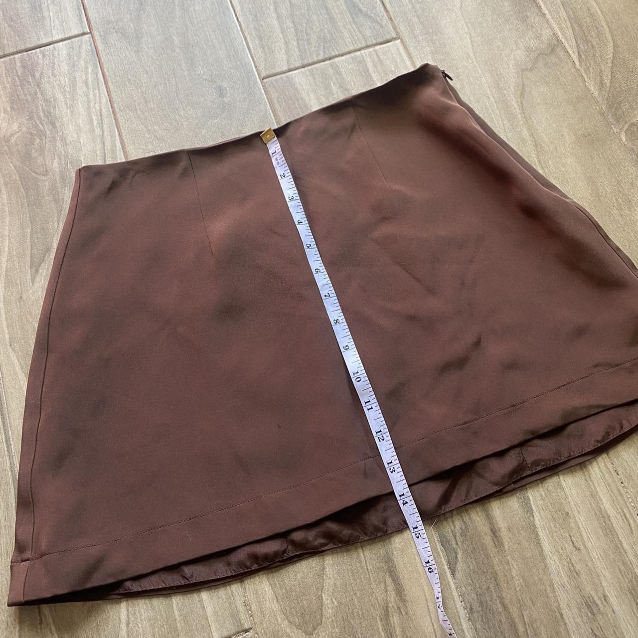 Mirror Palais, Skirts, Nwt Mirror Palais Heart Pocket High Waist Silk  Crepe Mini Skirt In Brown