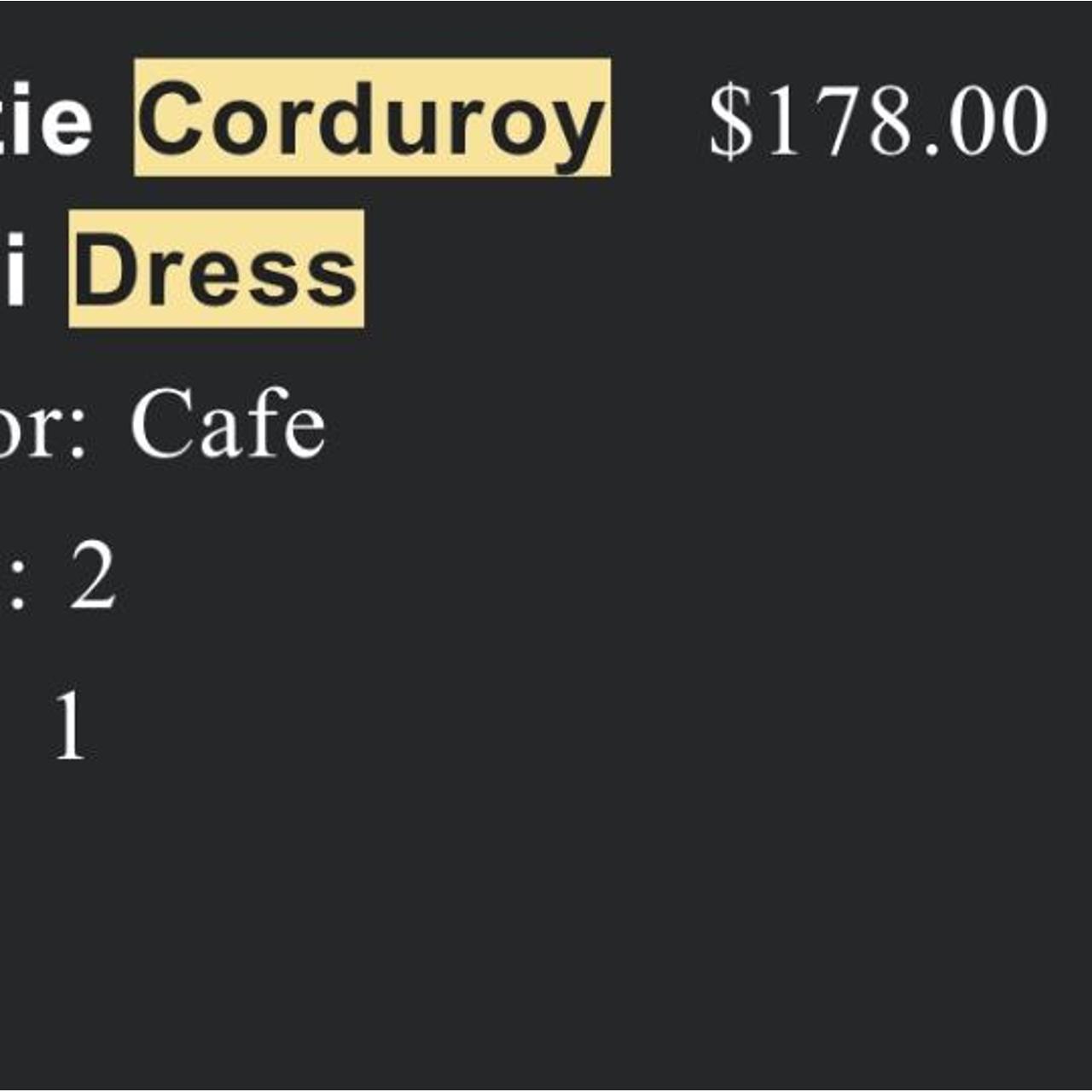 Reformation Brand Brown Suzie Corduroy Dress i size... Depop