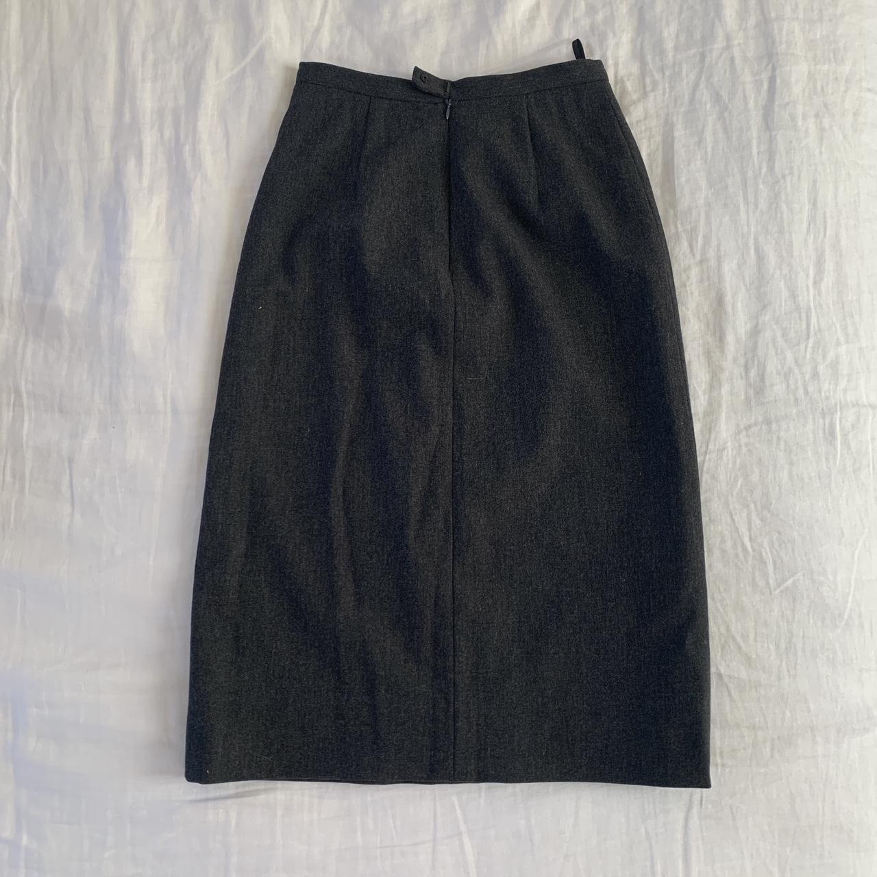 Vintage Donna Karan Wool Skirt with Mini... - Depop