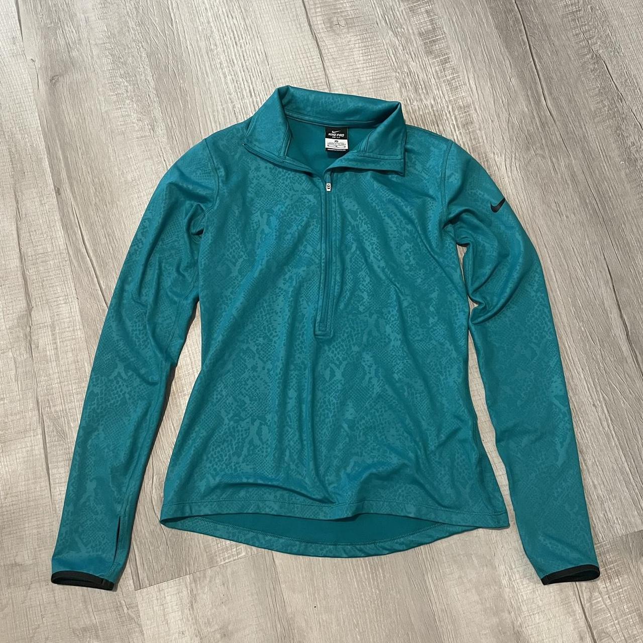 Nike Womens Blue And Green Hoodie Depop