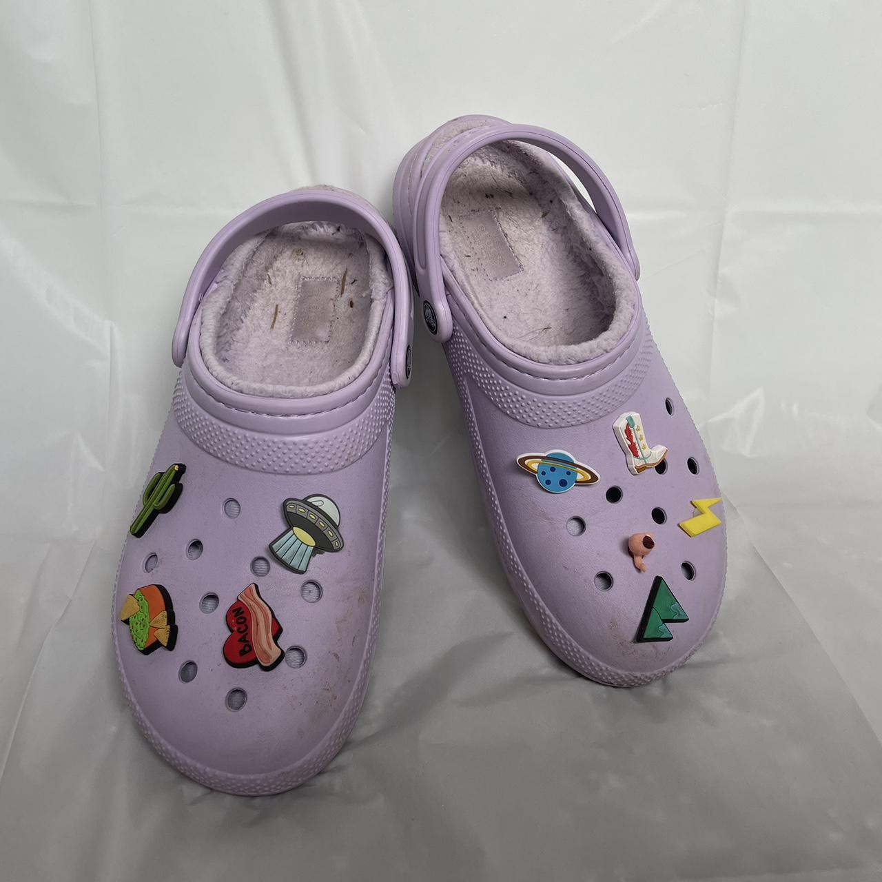 Lavender fuzz lined shops crocs