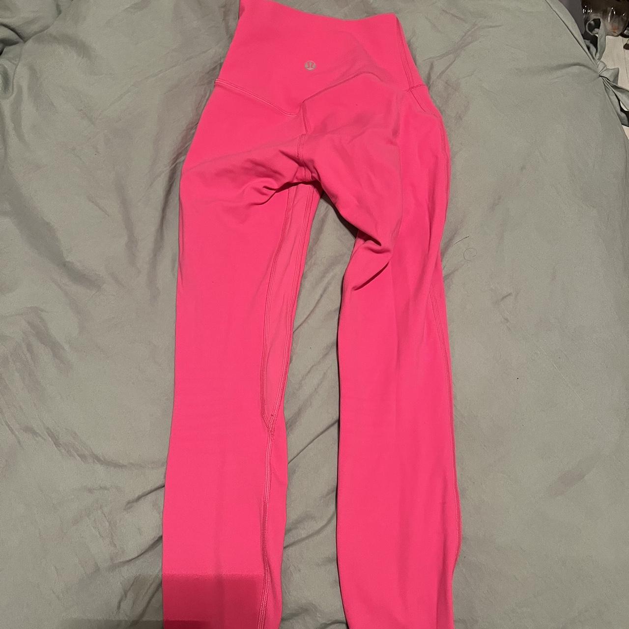 sonic pink lululemon align leggings. worn once - Depop