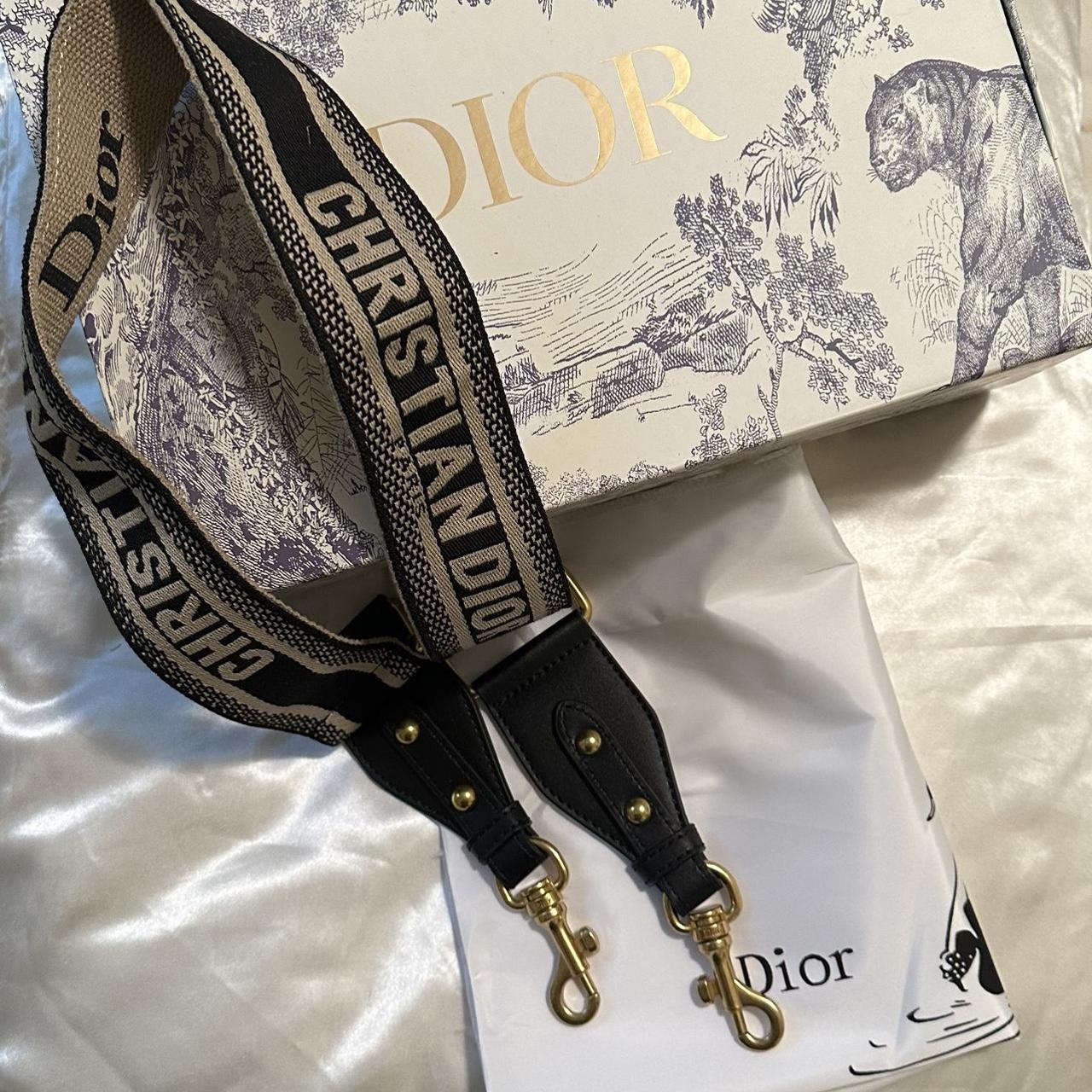 dior black leather saddlebag with gold... Depop