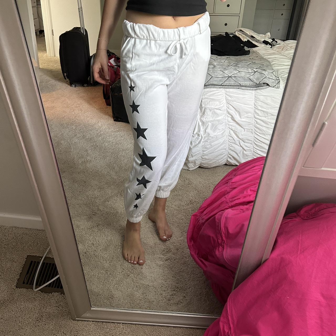 White discount star joggers