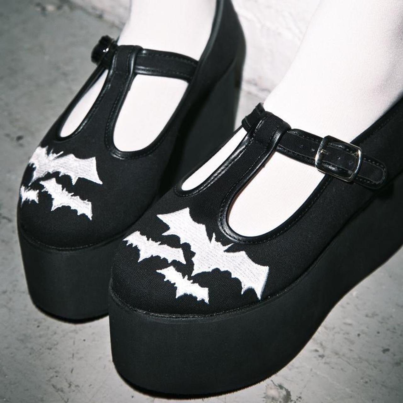 Demonia Women's Black and White Footwear | Depop