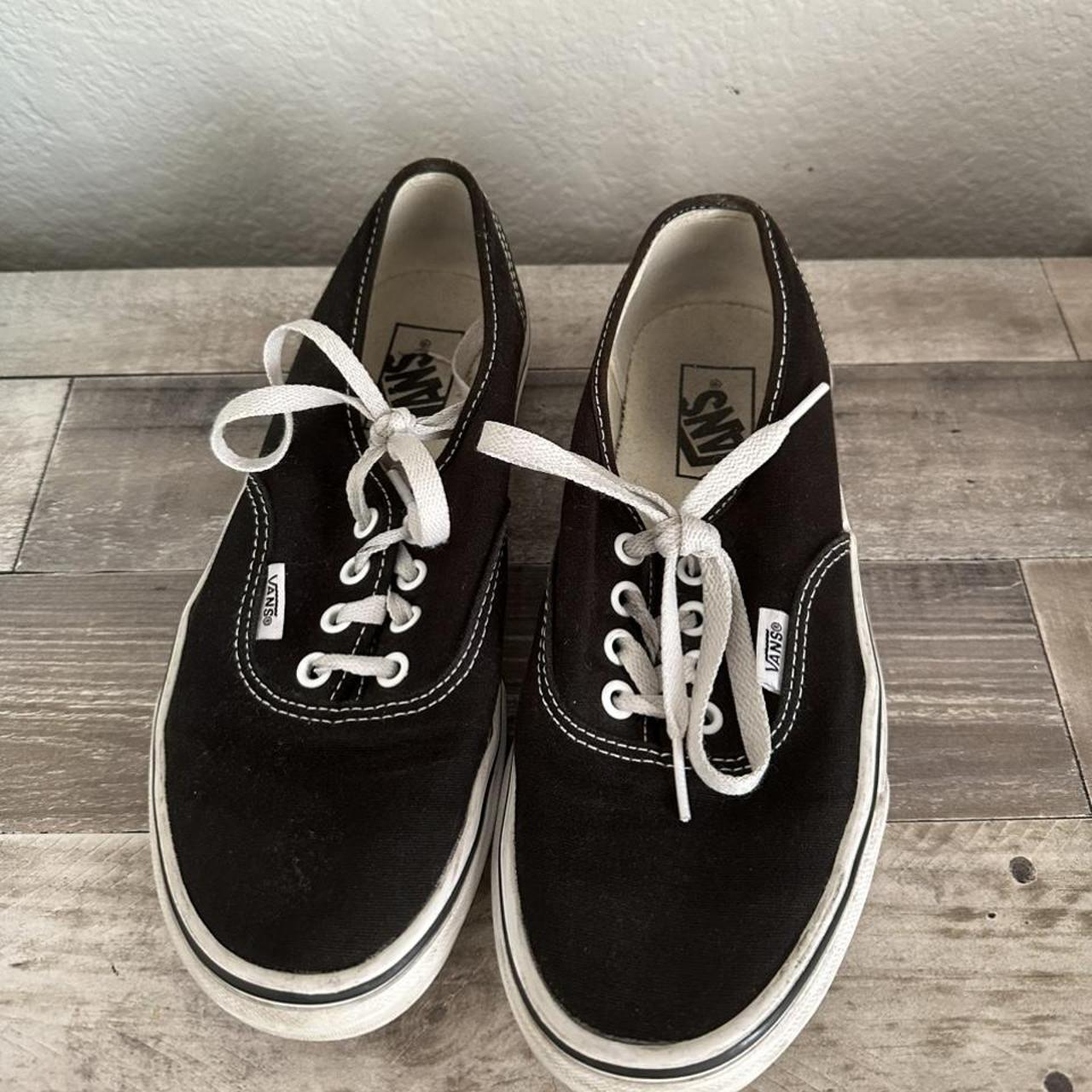 VANS Authentic Black Shoes worn a little bit, marks... Depop