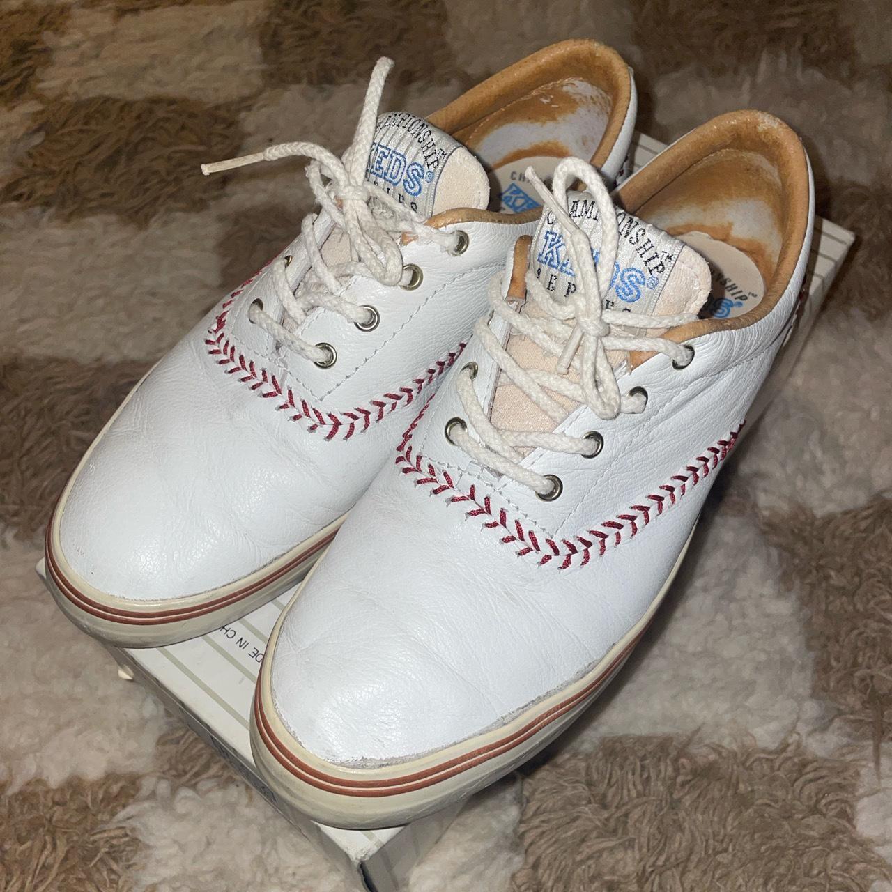 vintage leather baseball keds comes with box and... - Depop