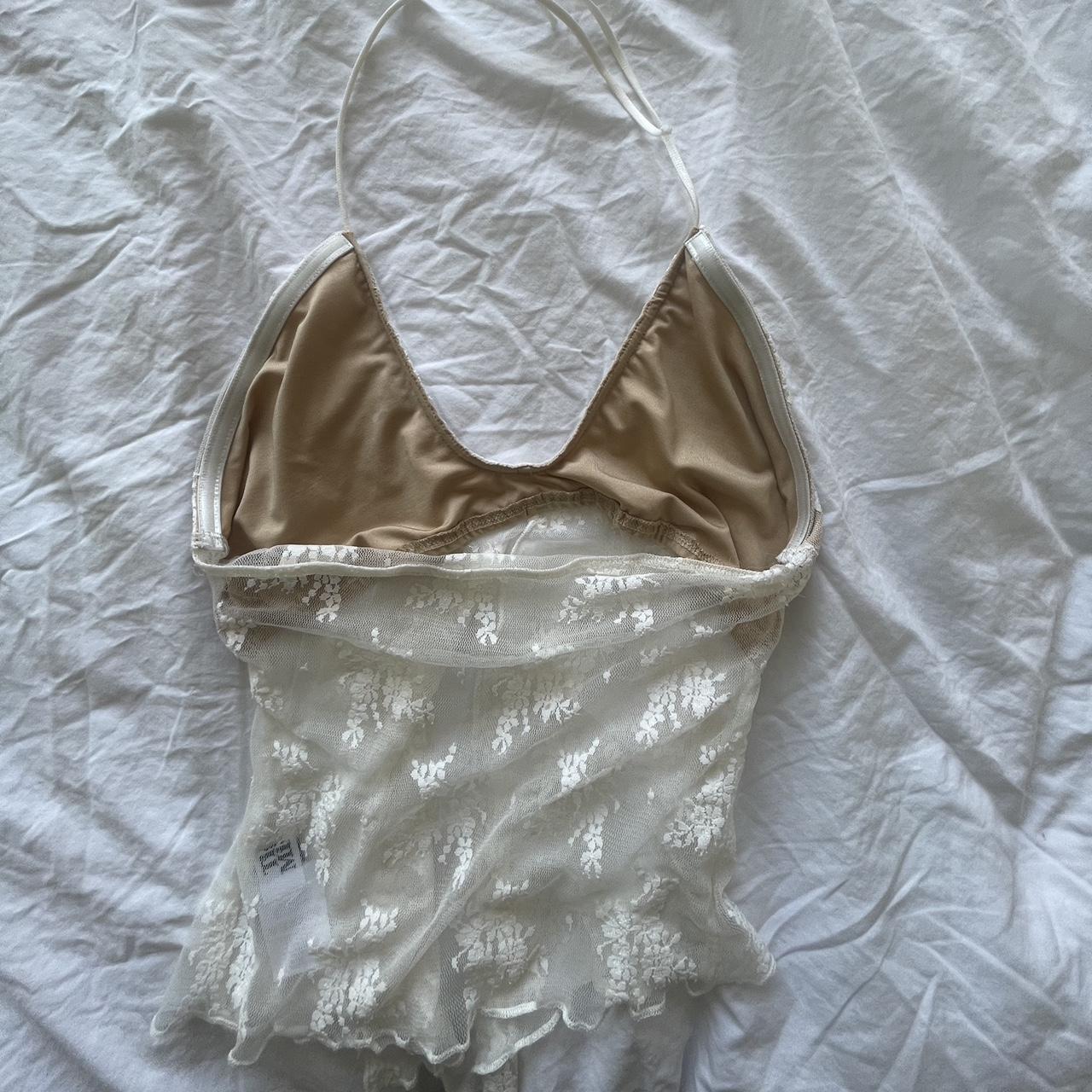 nude, lace top tube top or halter top - Depop