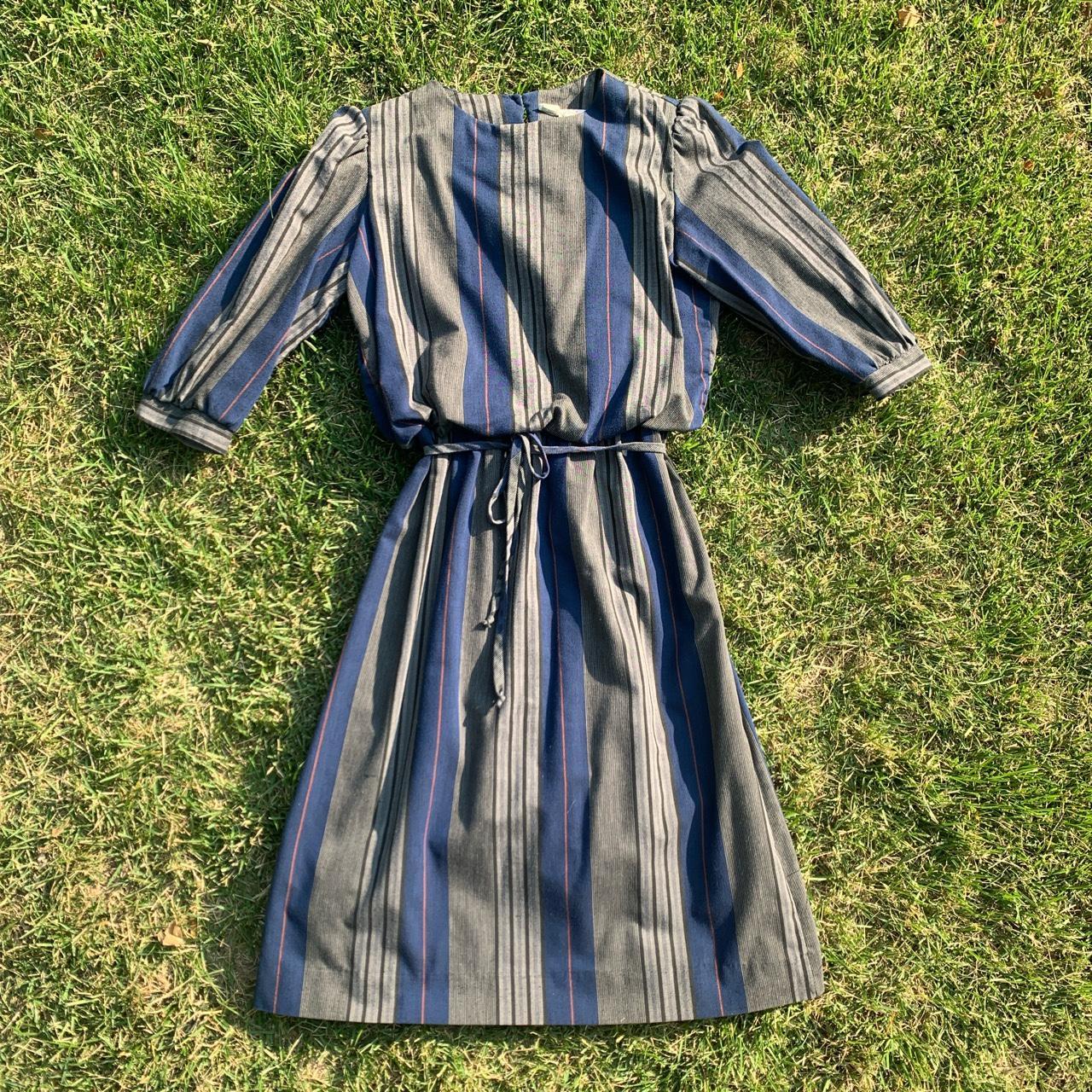 Women's Blue and Grey Dress | Depop