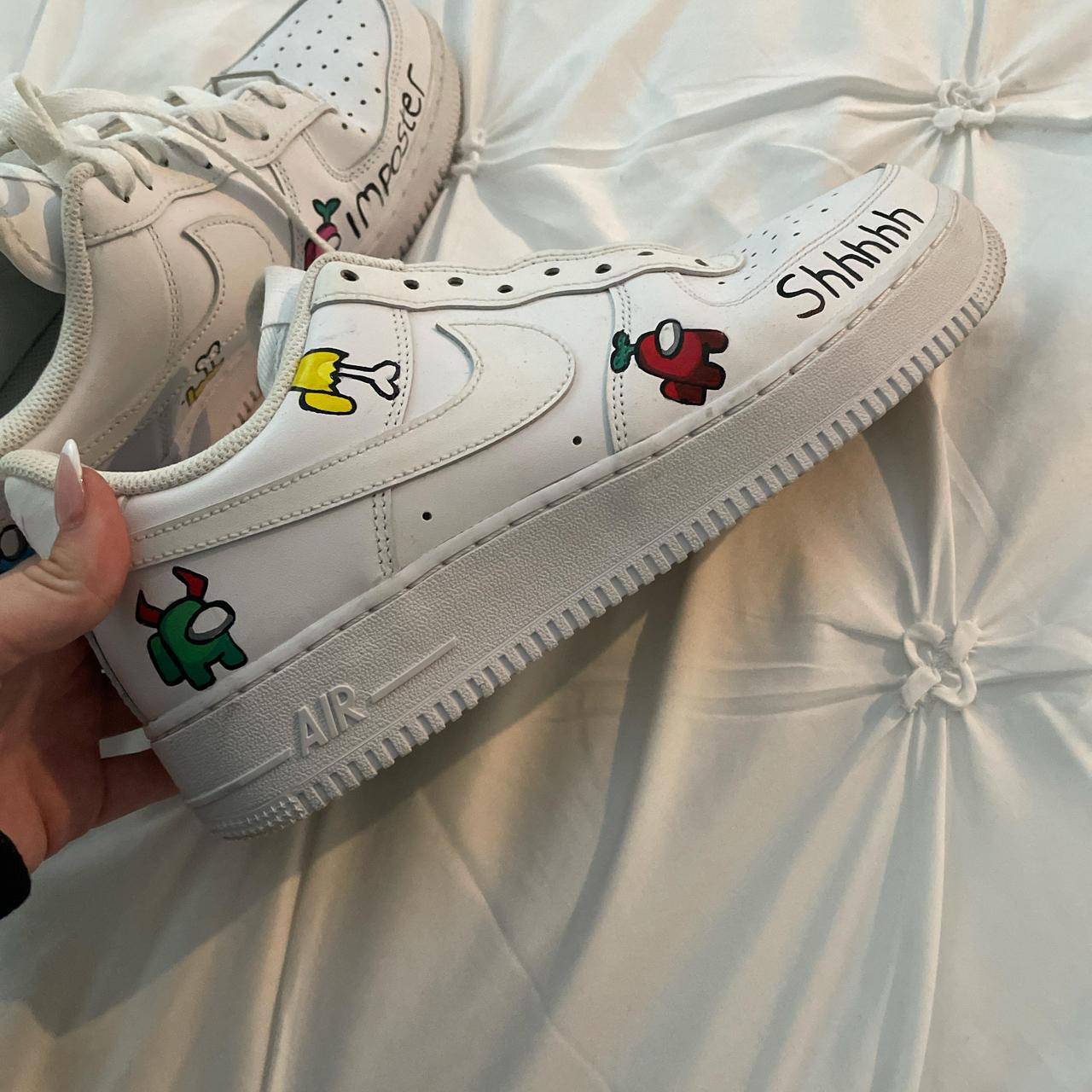 Among Us Nike Shoes Air Forces Among Us Shoes (will Be Cleaned) Depop