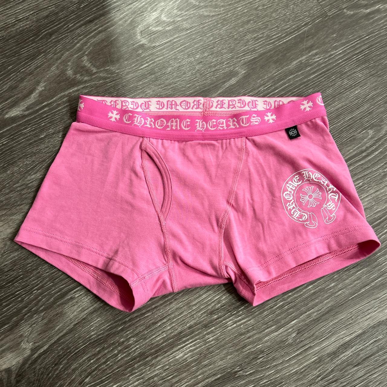 chrome-hearts-women-s-pink-shorts-depop