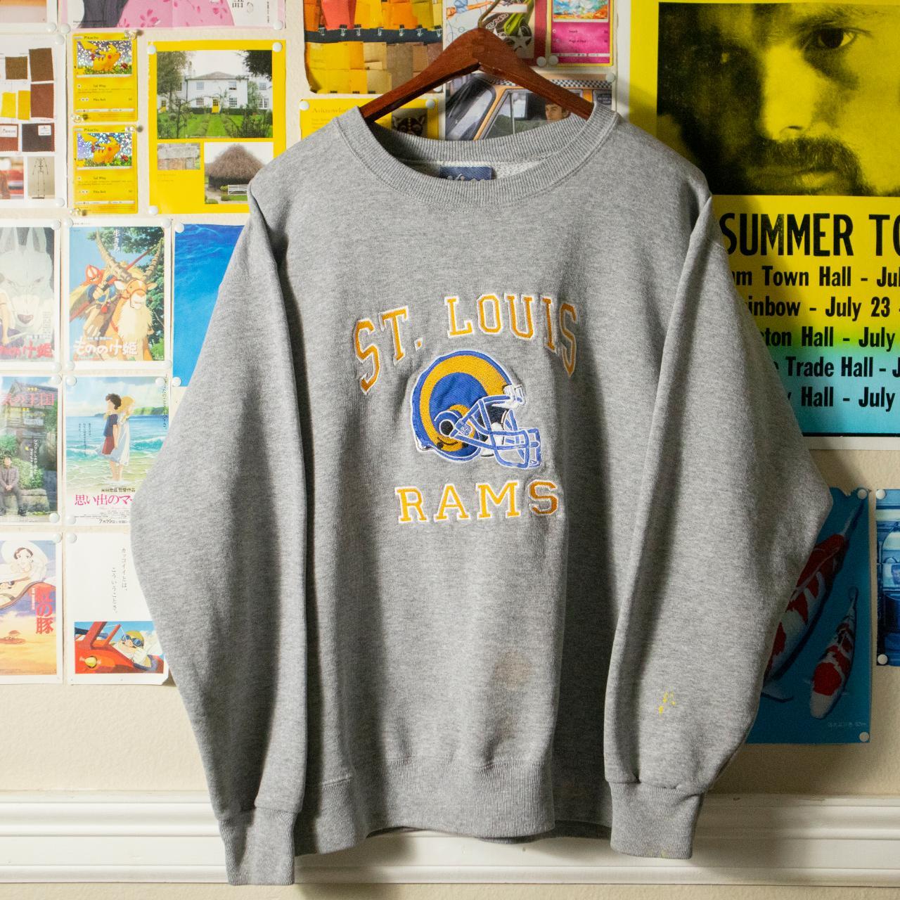 Mint condition St.Louis Rams dark blue hoodie!! - Depop