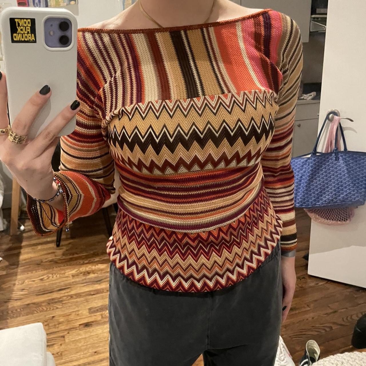 Missoni Women S Orange And Red Shirt Depop