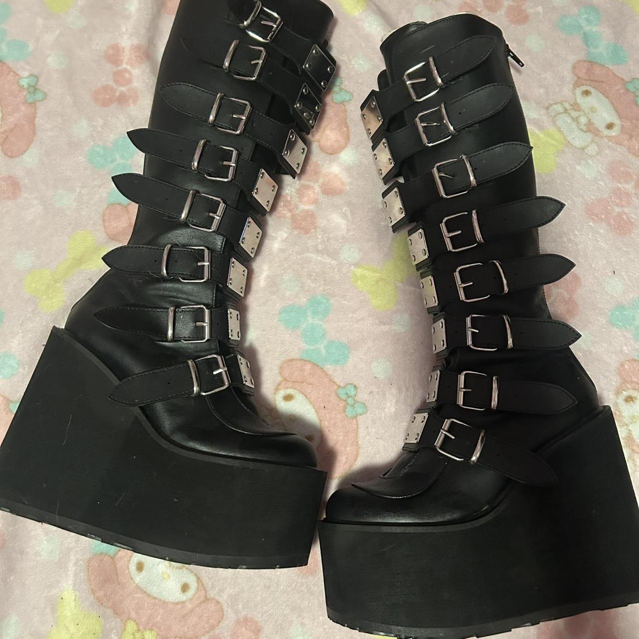 Demonia Women's Knee high Boots - Black - US 8 – … - image 3