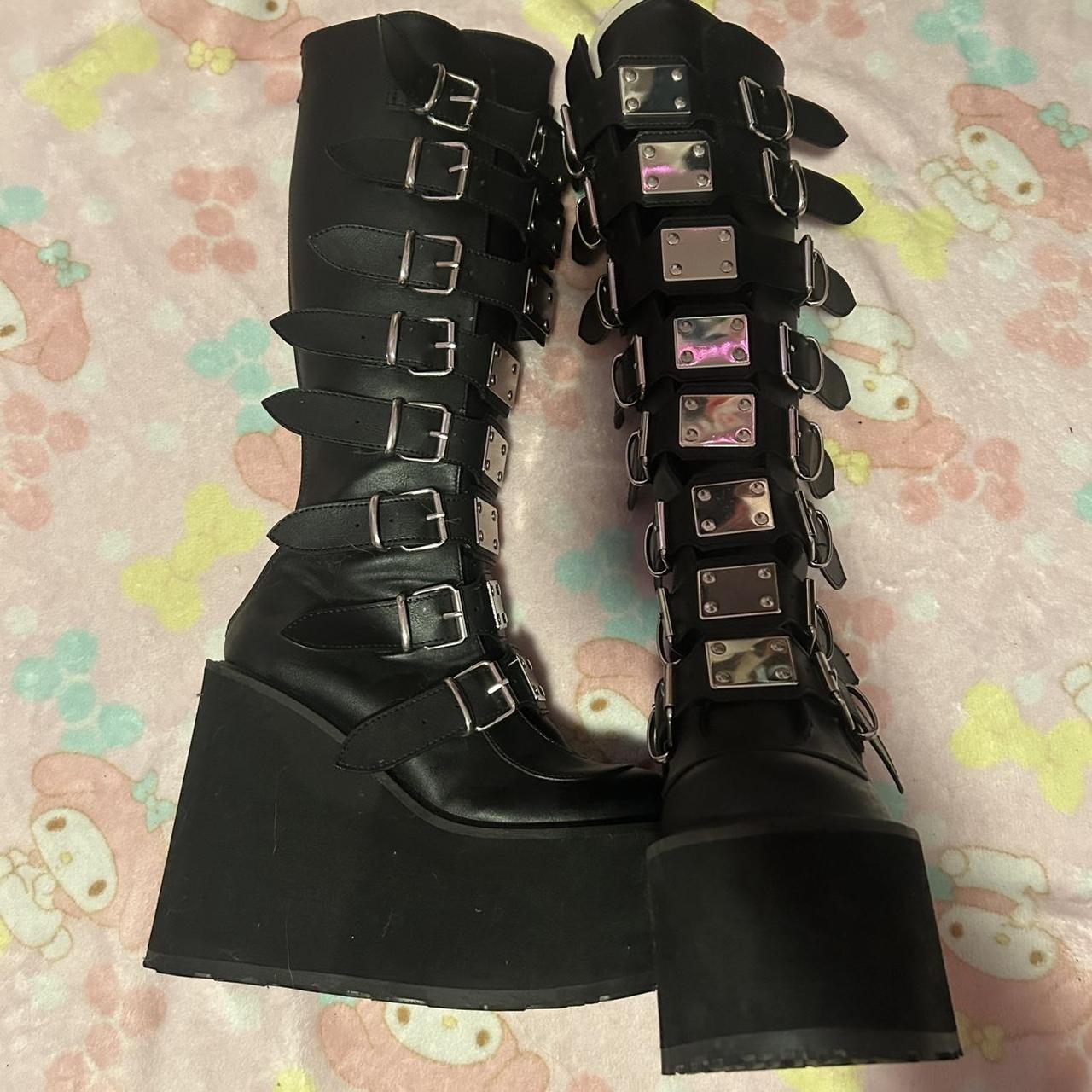 Demonia Women's Knee high Boots - Black - US 8 – … - image 4