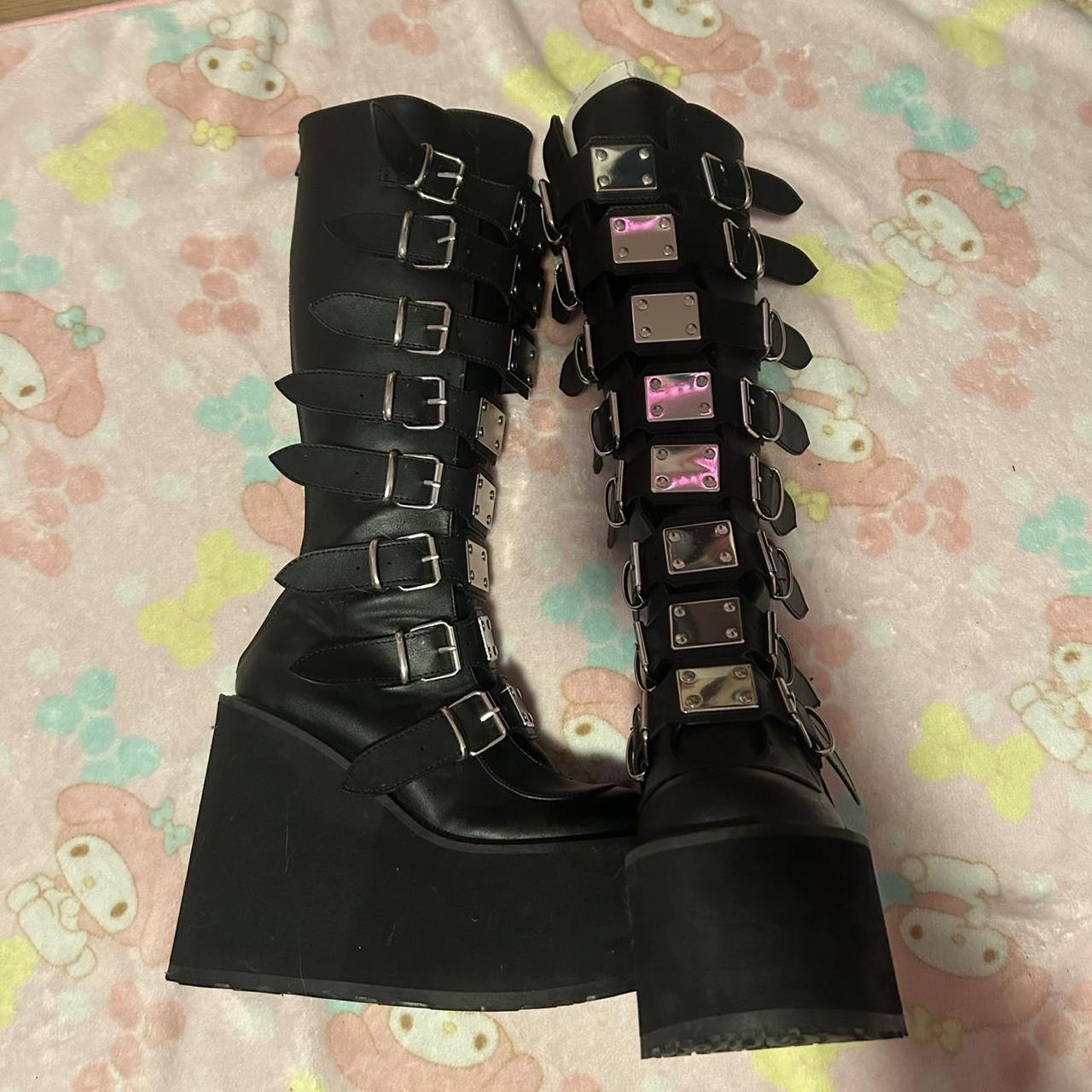 Demonia Women's Knee high Boots - Black - US 8 – … - image 5