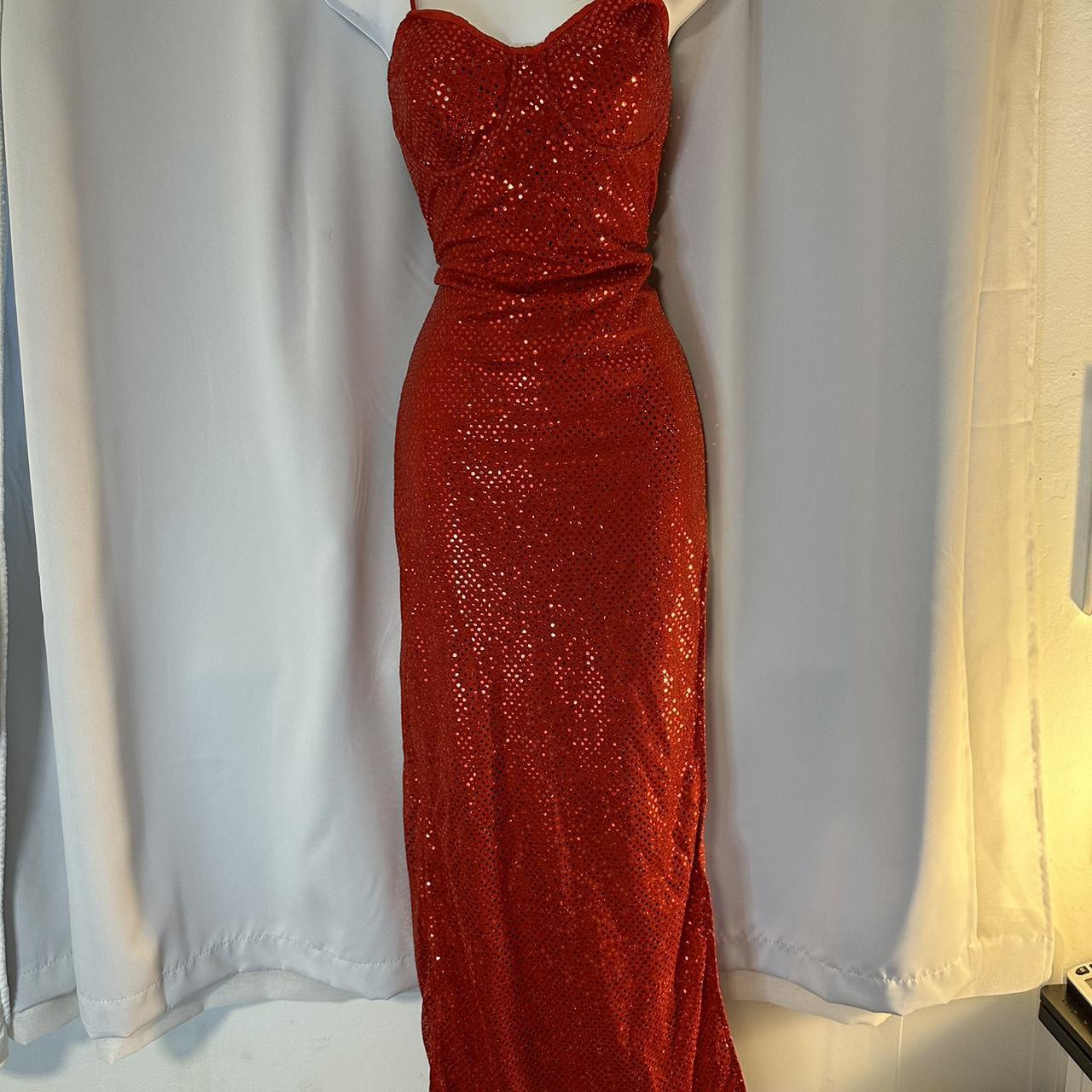 Jessica rabbit style red slit high sequins... - Depop