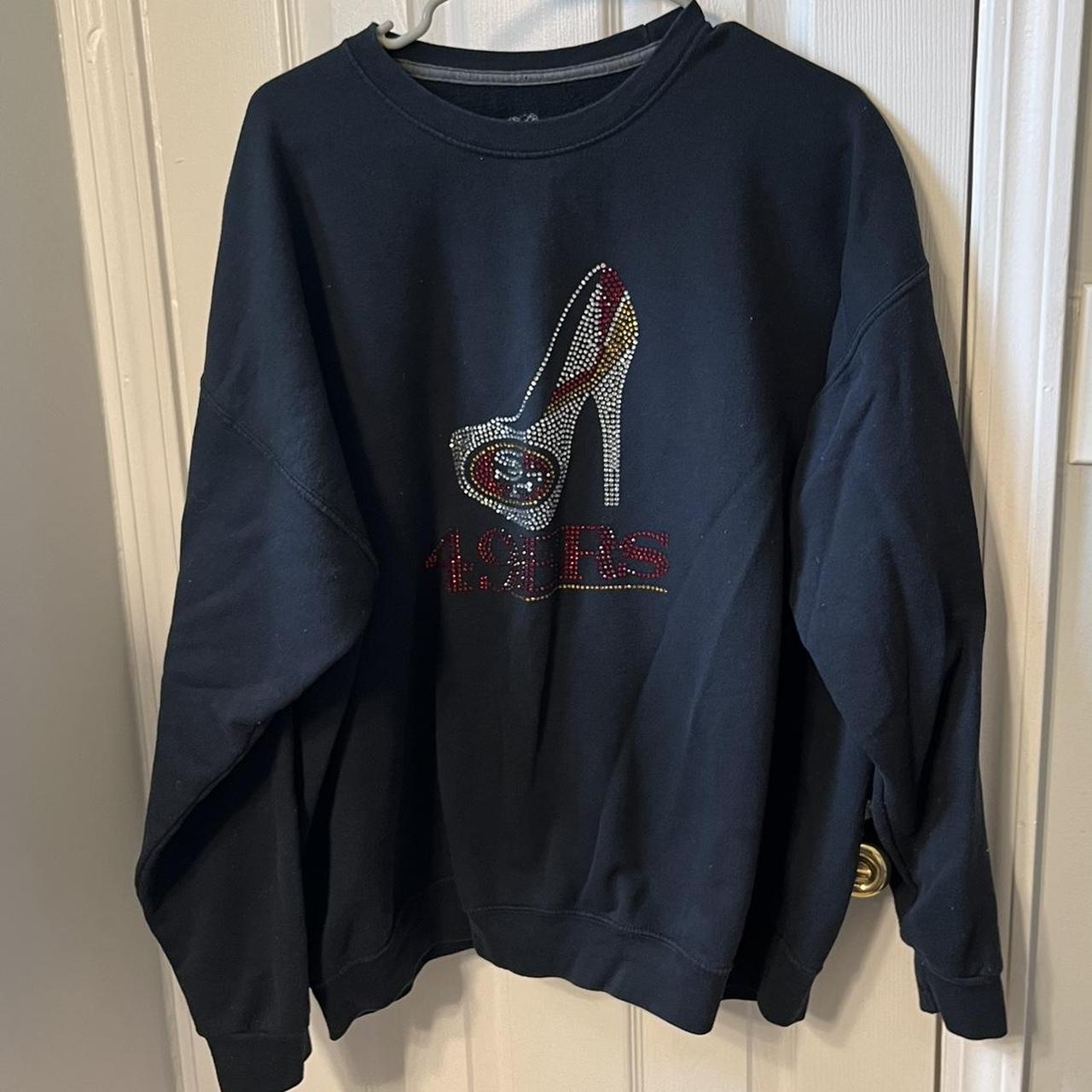 san Francisco 49ers rhinestone heel sweatshirt size 2xl - Depop