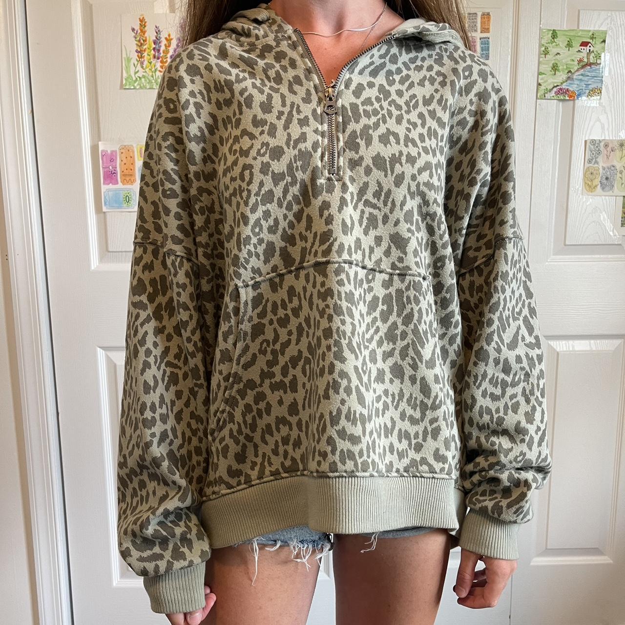 Leopard print outlet oversized hoodie