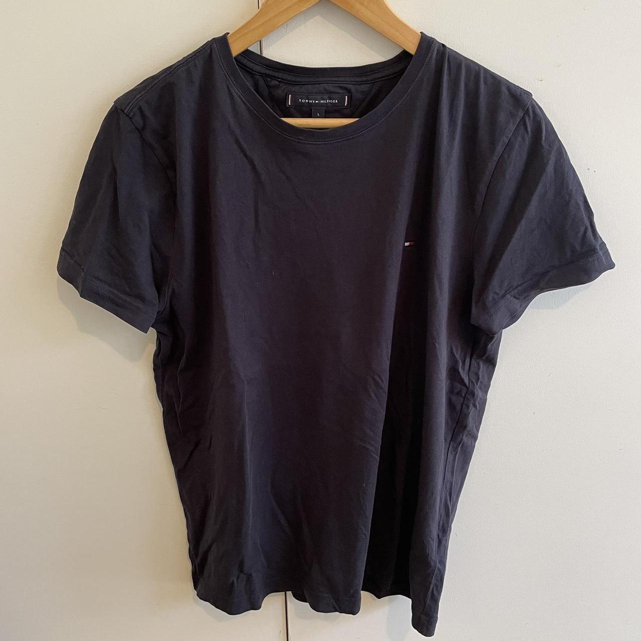 Navy Plain Tommy Hilfiger T-Shirt In good condition... - Depop
