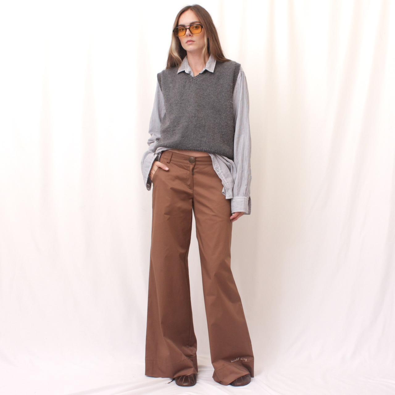 VINTAGE 2000s COP COPINE TAUPEY GREY ULTRA WIDE LEG | Depop