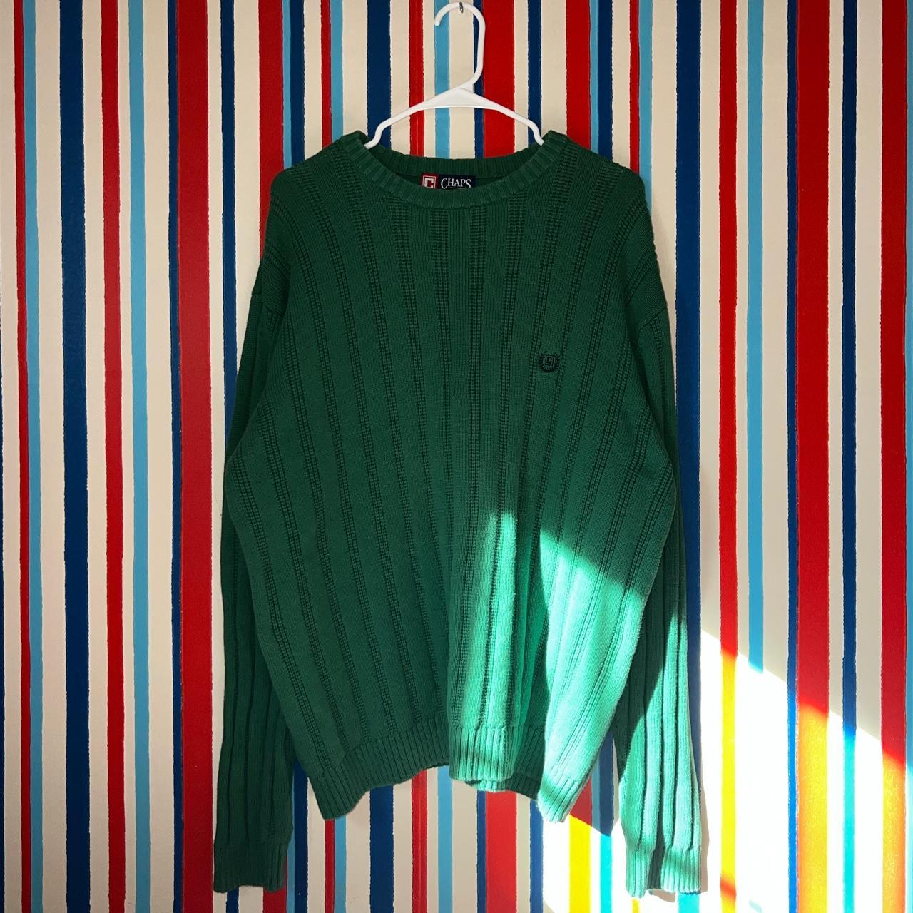 chaps-men-s-green-jumper-depop