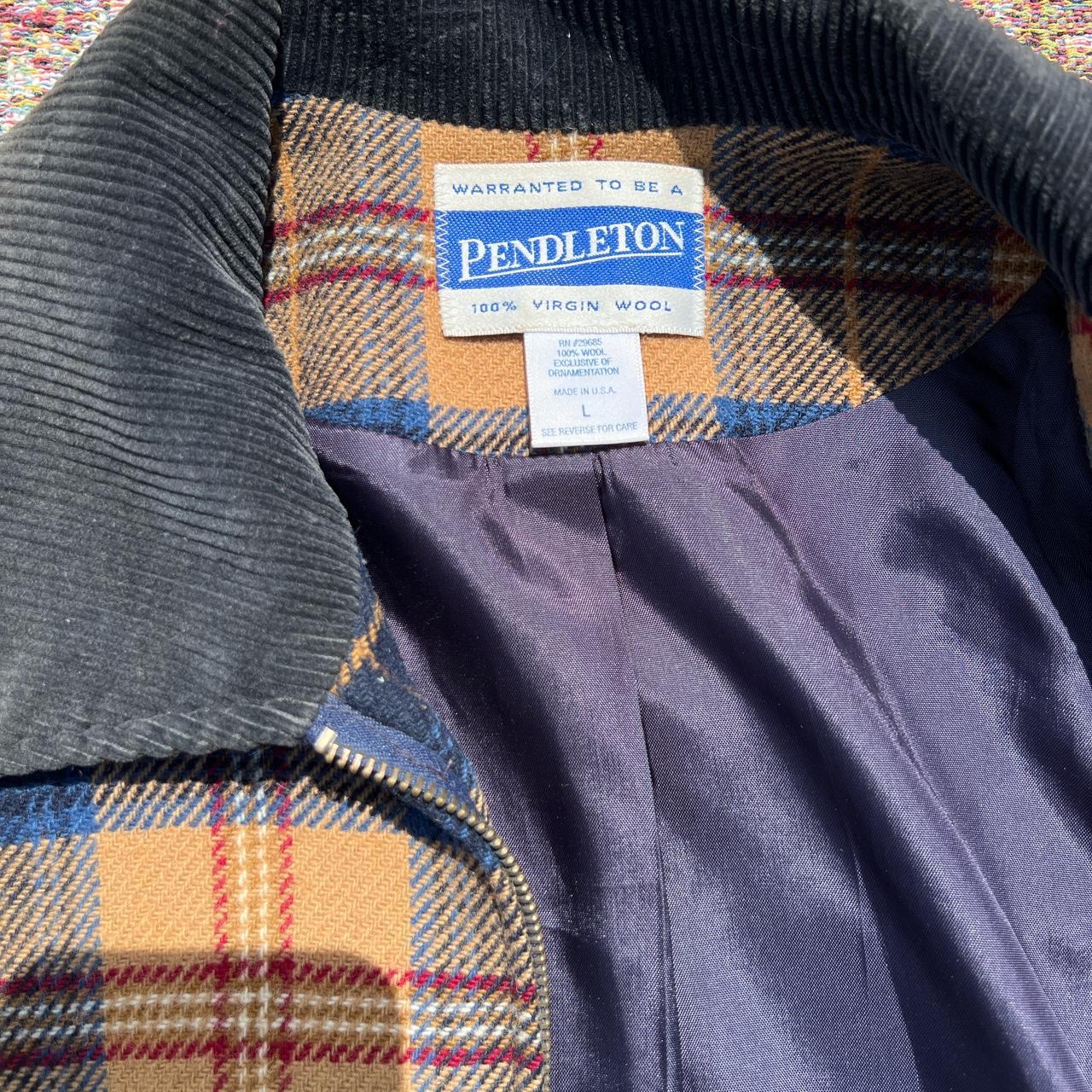 Pendleton Men's Yellow and Navy Jacket | Depop