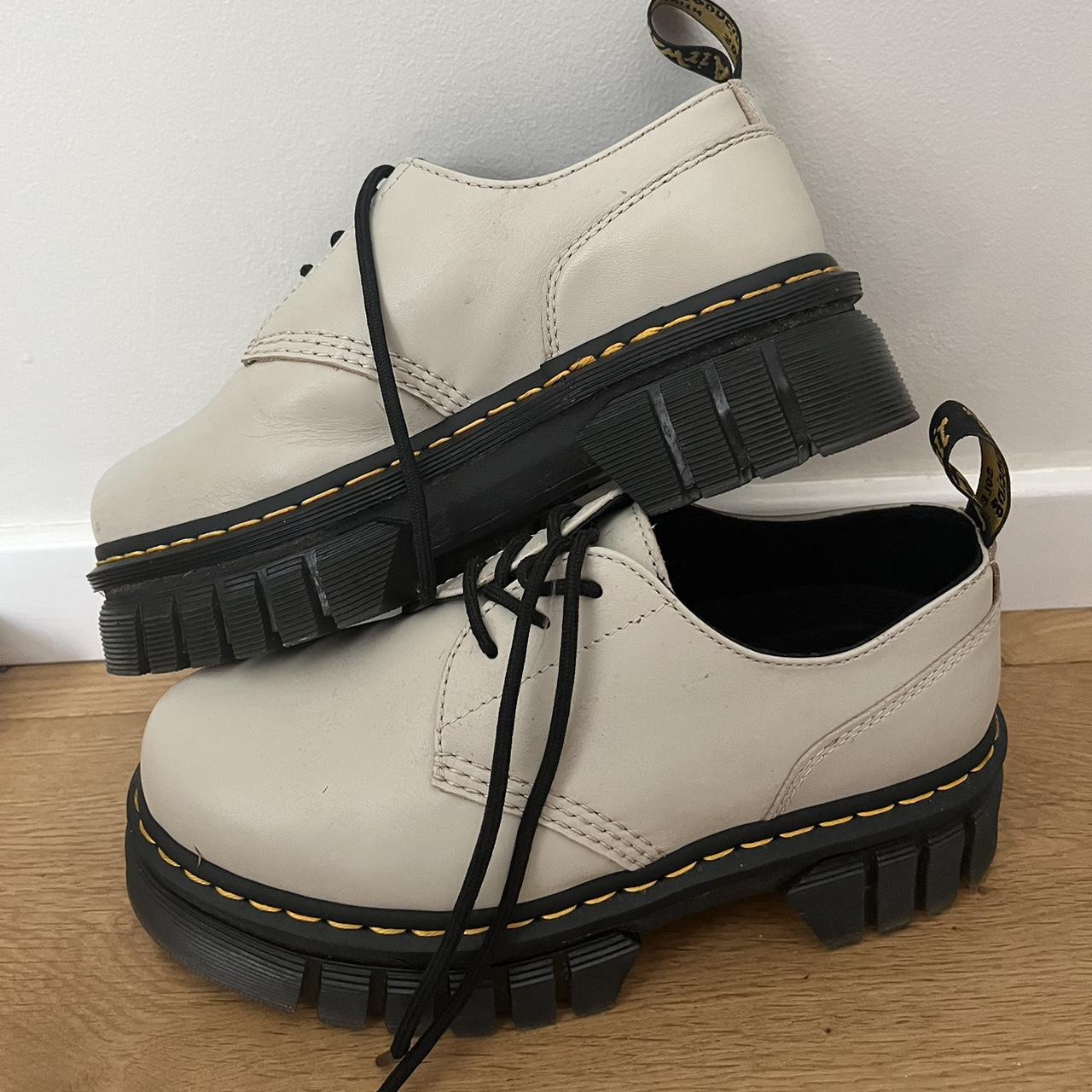 Doc Martens platform cream/beige shoe Size EU... - Depop