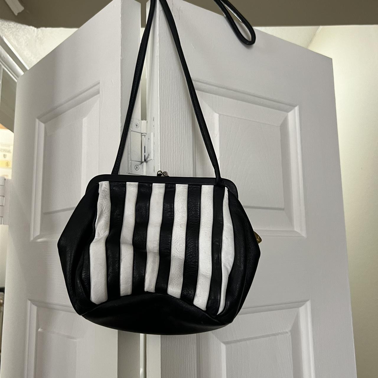 Black and white striped purse sale