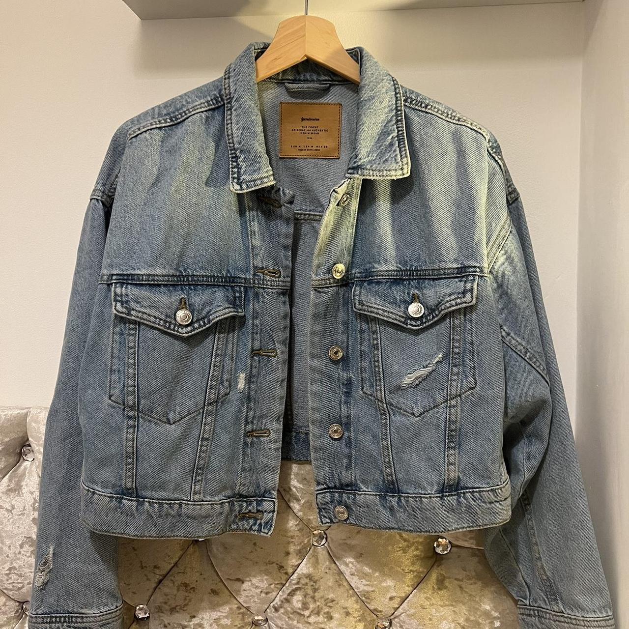 denim jacket worn few times, looks brand new open to... - Depop