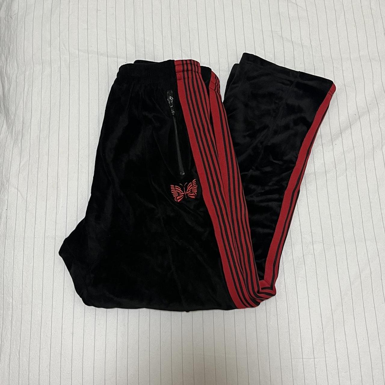 Needles Men's Red and Black Joggers-tracksuits | Depop