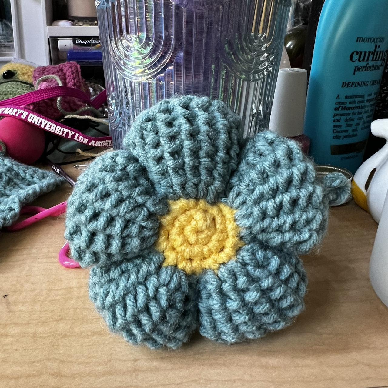 Crochet Flower Keychains, Crochet Flower