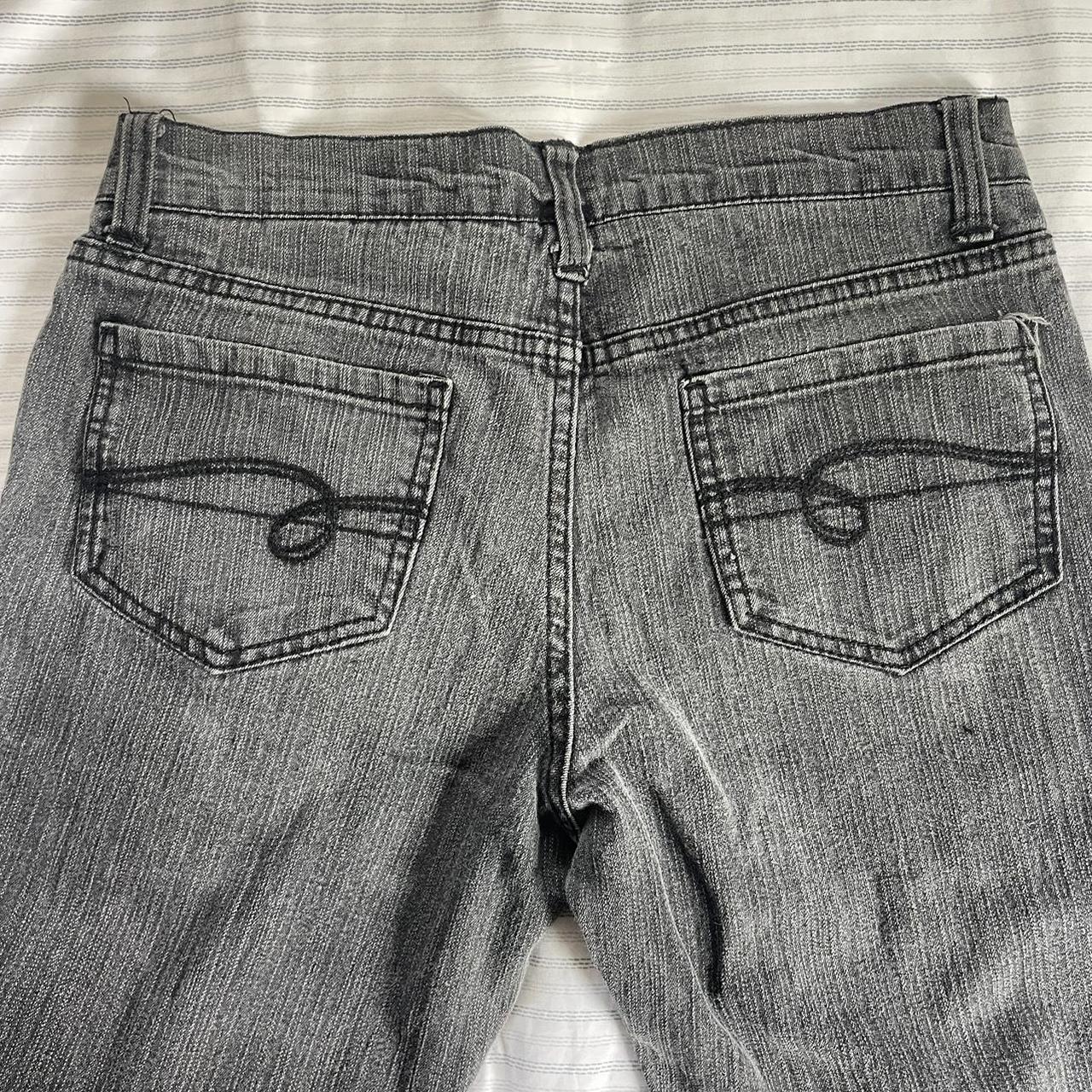 Black gray jeans Embroidered detailing on the back... - Depop